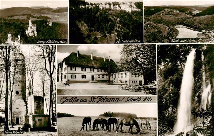 St Johann Wuerttemberg Gestuetsgasthof St. Johann Hohe Warte Uracher Wasserfall