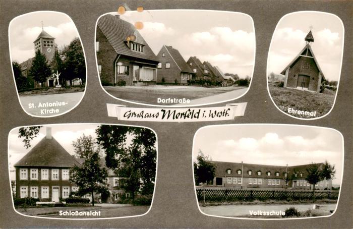 Merfeld Duelmen NRW St. Antonius-Kirche Dorfstrasse Ehrenmal Schloss Volksschule
