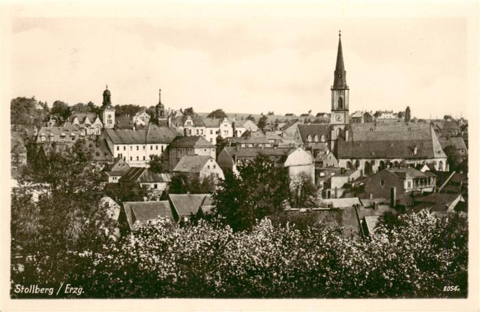 Stollberg Erzgebirge Stadtansicht mit Kirche