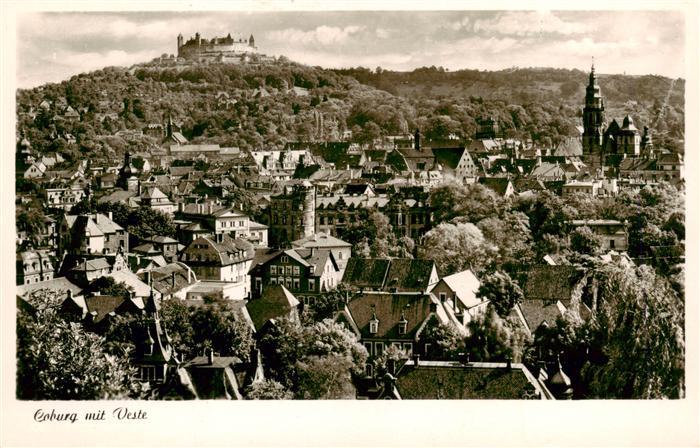 Coburg Bayern Stadtpanorama mit Blick zur Veste