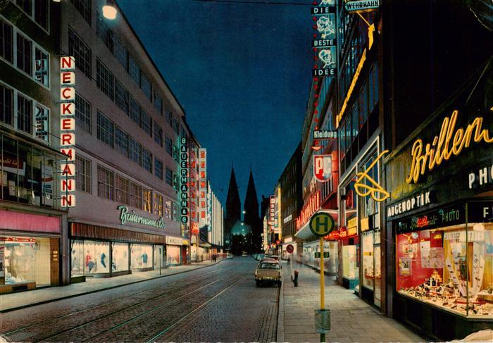 BREMEN  CITY Obernstrasse Nachtaufnahme