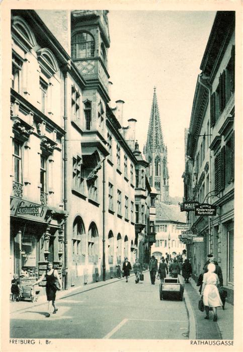 FREIBURG Breisgau Rathausgasse Blick zum Muenster