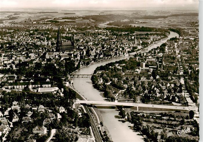 ULM  Donau Stadtpanorama Ringbruecke