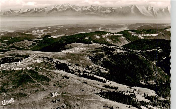 Feldberg 1450m Schwarzwald Fliegeraufnahme mit Seebuck Schluchsee Menzenschwande