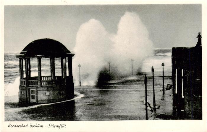 Borkum Nordseebad Sturmflut