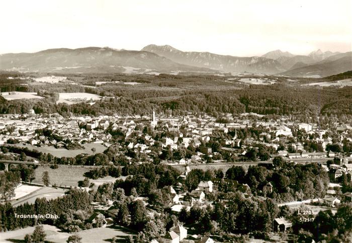 Traunstein  Oberbayern Fliegeraufnahme