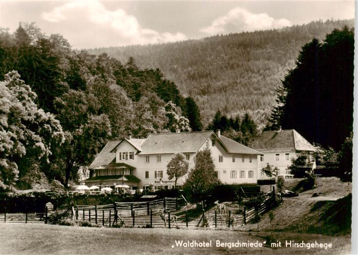 Marxzell Karsruhe BW Waldhotel Bergschmiede mit Hirschgehege
