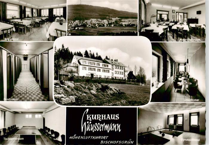 Bischofsgruen Kurhaus Haeussermann Speisesaal Duschraum Lesezimmer Tischtennisra