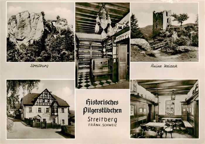 Streitberg Oberfranken Streitburg Hist Pilgerstuebchen Gastraeume Ruine Neudeck