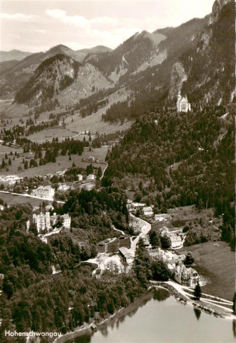 Hohenschwangau Bayern Fliegeraufnahme mit Schloss