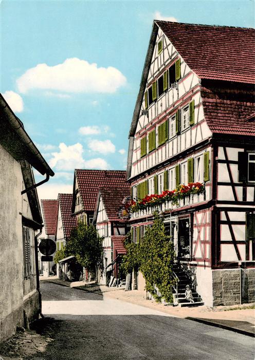 Geradstetten Ortsmotiv mit Fachwerkhaeusern