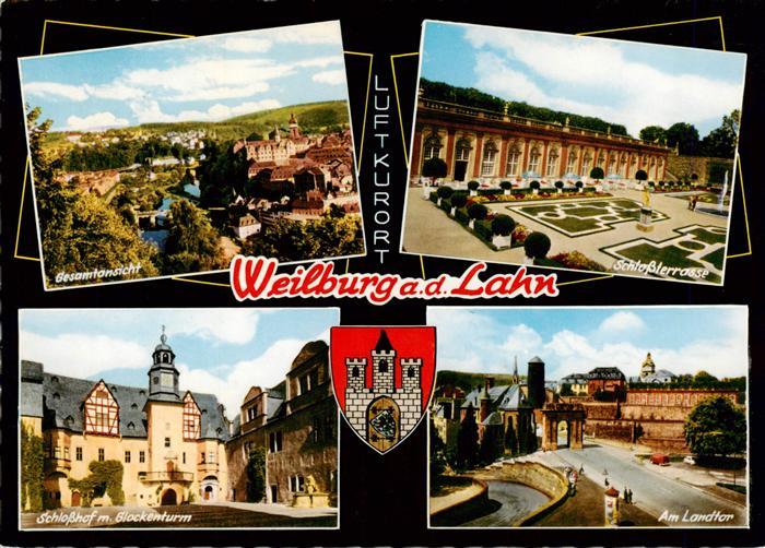Weilburg Panorama Schlossterrasse Schlosshof mit Glockenturm Am Landtor