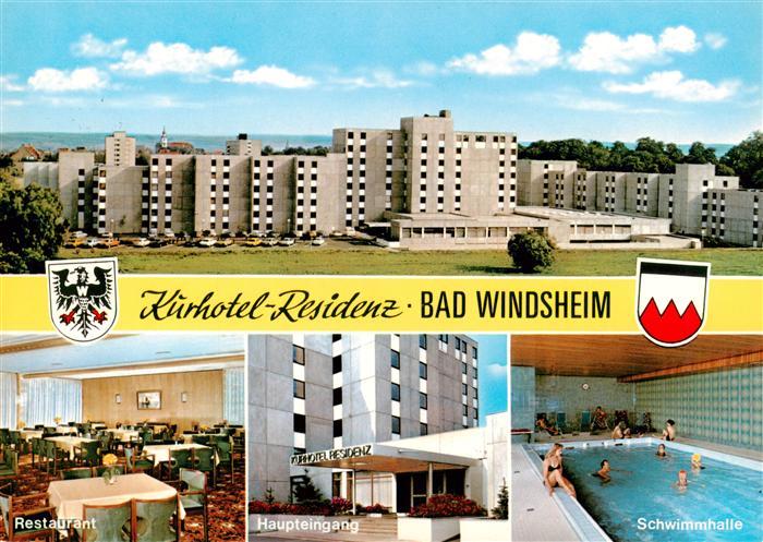 Bad Windsheim Kurhotel Residenz Restaurant Haupteingang Schwimmhalle