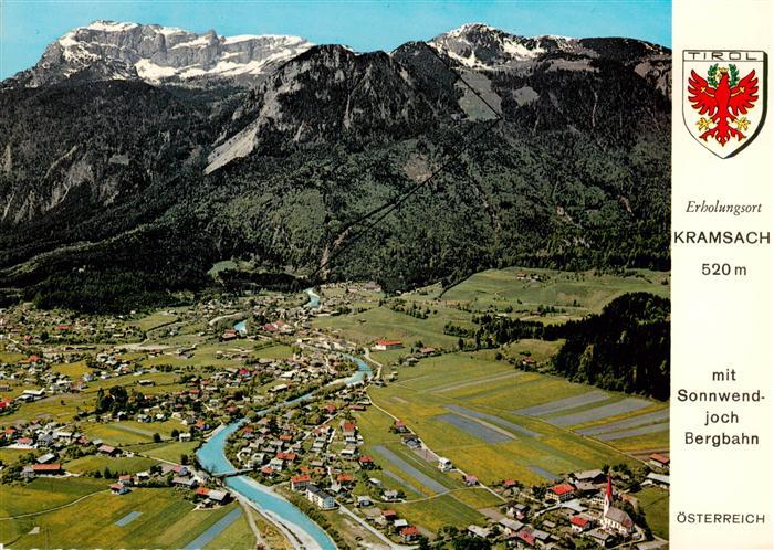 Kramsach Tirol AT Fliegeraufnahme mit Sonnwendjoch Bergbahn