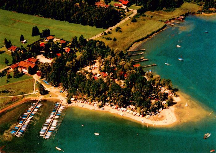 Prien Chiemsee Panorama Camping Harras Fliegeraufnahme