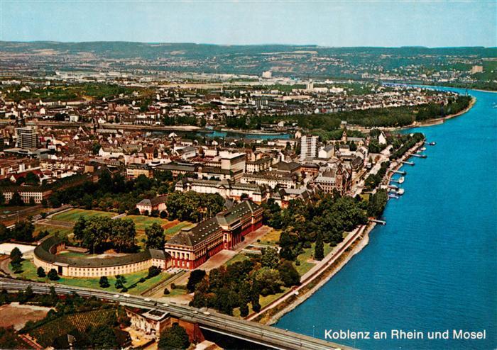 KOBLENZ Rhein Fliegeraufnahme mit Rhein und Mosel