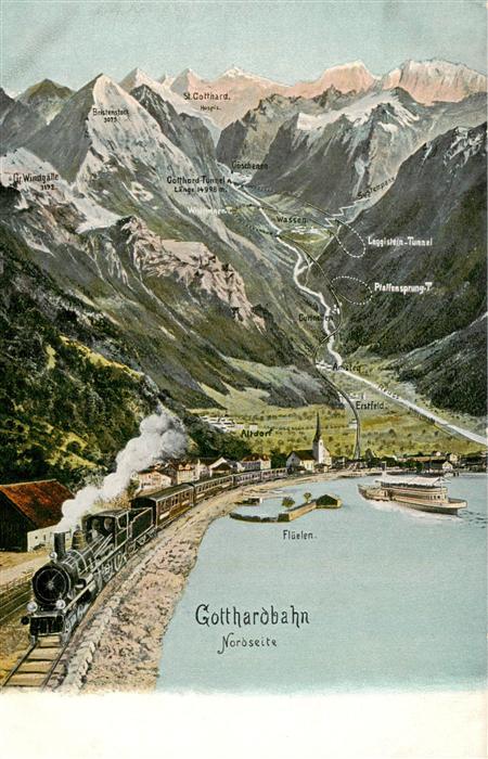 Eisenbahn Railway Chemin de Fer Gotthardbahn Nordseite Nr. 14105