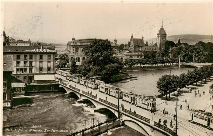 Strassenbahn Tramway-- Zuerich Bahnhof Schweiz Landesmuseum