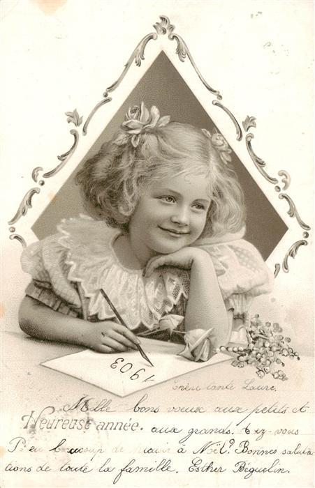 Jahreszahl-AK Year Annee Ano 1903 Kind