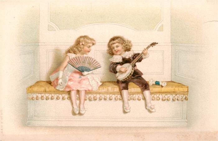 Kinder Child Enfants Fecher Maedchen Junge litho