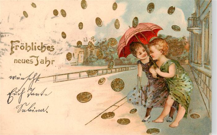 Neujahr Annee New Year Regenschirm Gelf Frauen