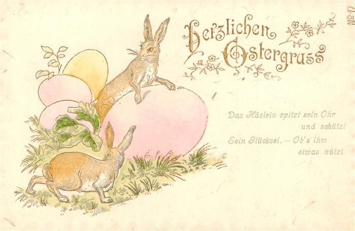 Ostern Easter Paques Pasqua Hase Ei litho