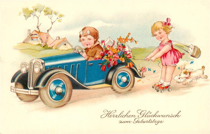 Verlag EAS Nr. 2025 Geburtstag Kinder Hund Auto