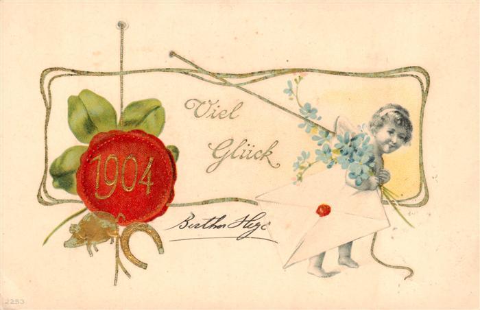 Jahreszahl-AK Year Annee Ano 1904 Kind Brief