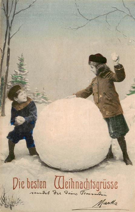Weihnachten Christmas X-Mas Noel Kinder Schneeball