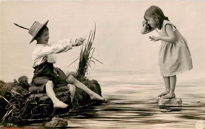 Foto NPG Nr. 729/10 Kinder Fluss
