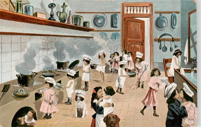 Kinder Child Enfants Kueche Hund