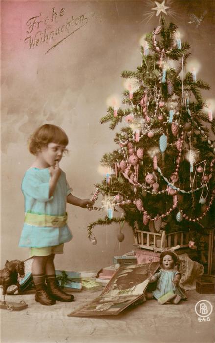 Foto RB Paris Nr. 546 Frohe Weihnachten Kind Tannenbaum P