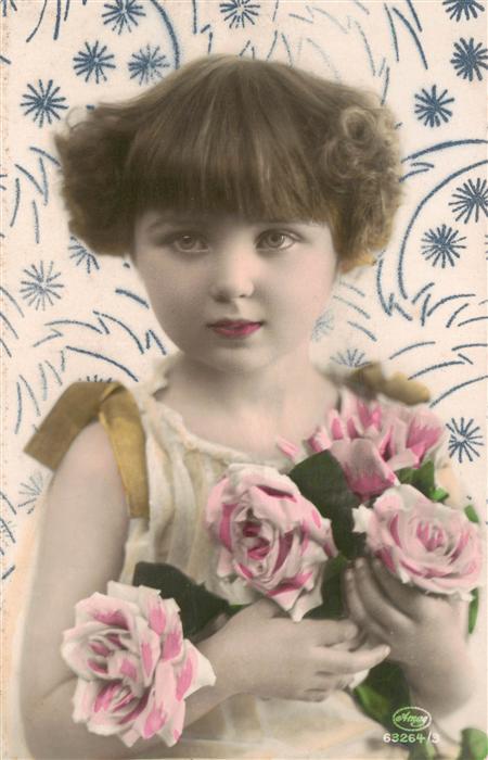 Foto Amag Nr. 63264/3 Mädchen Kind Rosen