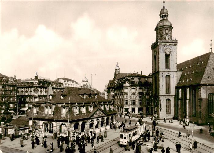 Strassenbahn Tramway-- Frankfurt a. Main Hauptwache Katharinenkirche
