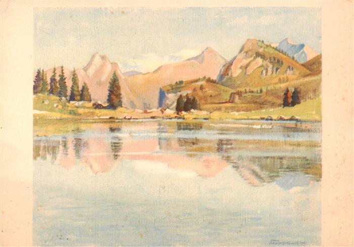 Schwarzenbach Armin Kuenstlerkarte Seebergsee im Diemtigtal