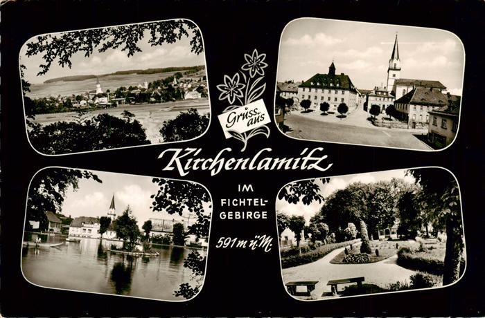 Kirchenlamitz Panorama Stadtzentrum Park Teich