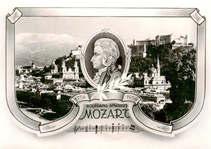 SALZBURG  AT Portrait Wolfgang Amadeus Mozart Altstadt Festung
