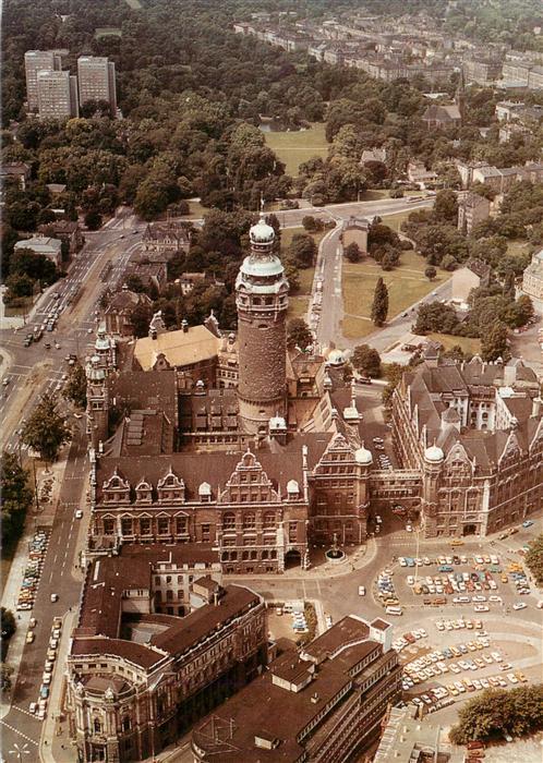 LEIPZIG Sachsen Neues Rathaus Fliegeraufnahme