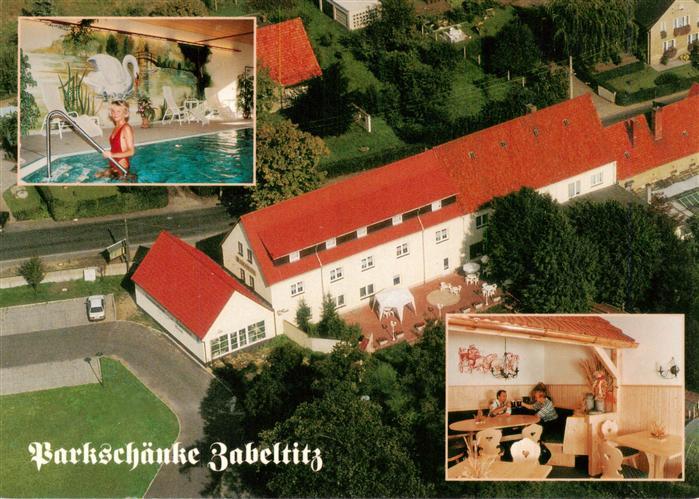 Zabeltitz Parkschaenke Zabeltitz Hallenbad Gaststube Fliegeraufnahme