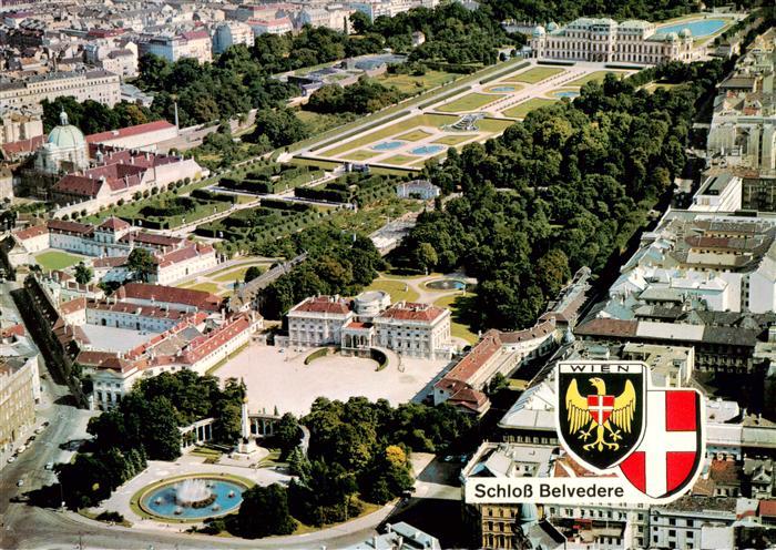 Wien AT Belvedere Gartenschloss Fliegeraufnahme