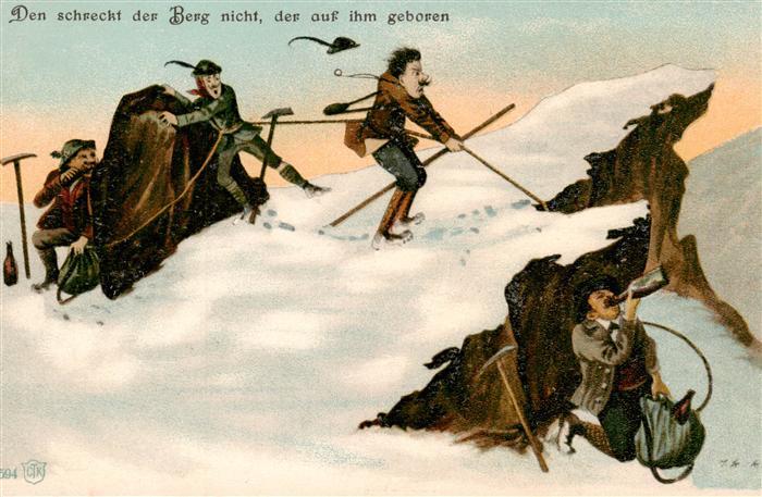 Kuenstlerkarte CTK Nr. 594 Berg Maenner
