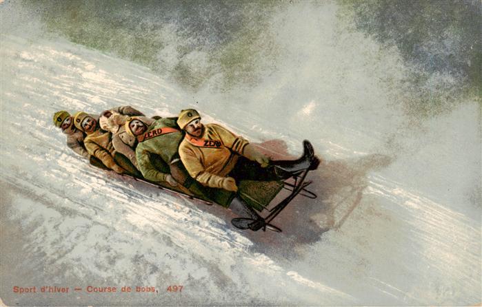 Schlitten Bobsleigh Traineaux-- Louis Burgy & Co Nr. 497 Course de bobs