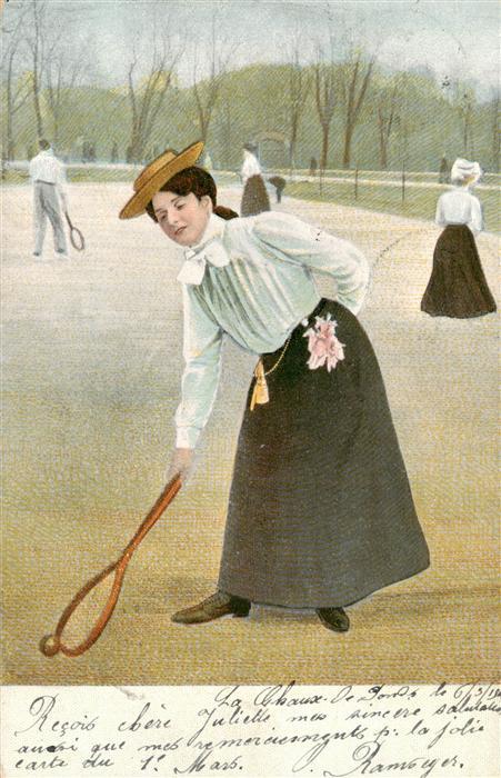 Tennis-- Frau Litho