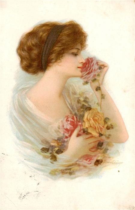 Frauen Rosen Litho