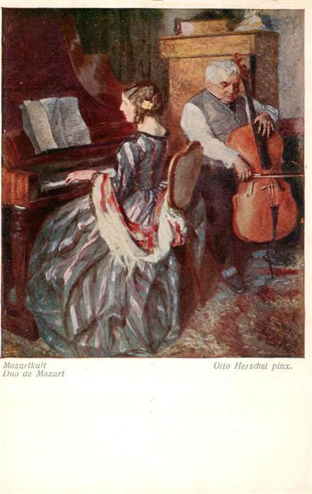 Verlag Wiener Kunst Nr. 1676 Otto Herschel Mozartkult