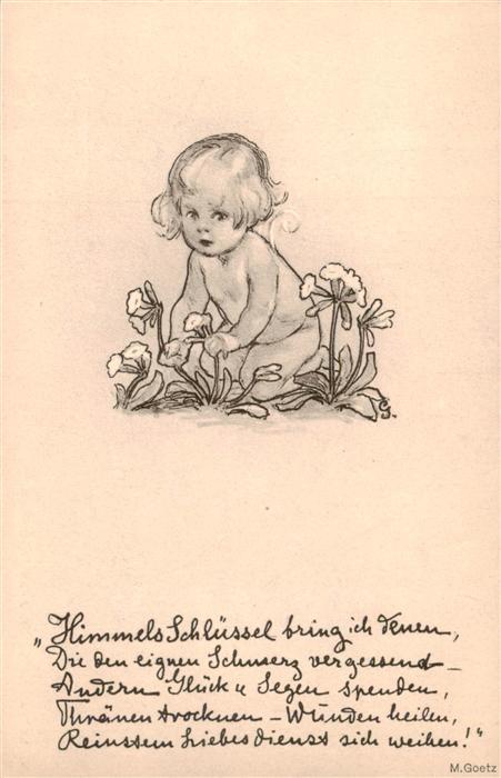 Goetz M. Kuenstlerkarte Nr. 157 Kind Blueme