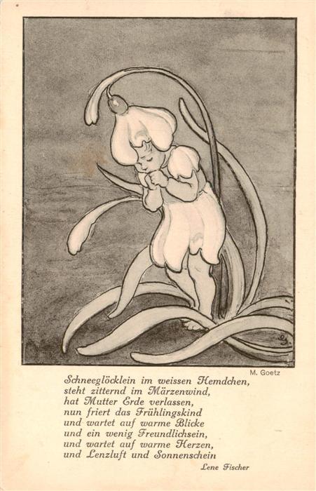 Goetz M. Kuenstlerkarte Nr. 207 Schneegloecklein