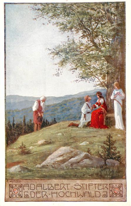 Kutzer Ernst Kuenstlerkarte Nr. 15 Der Hochwald