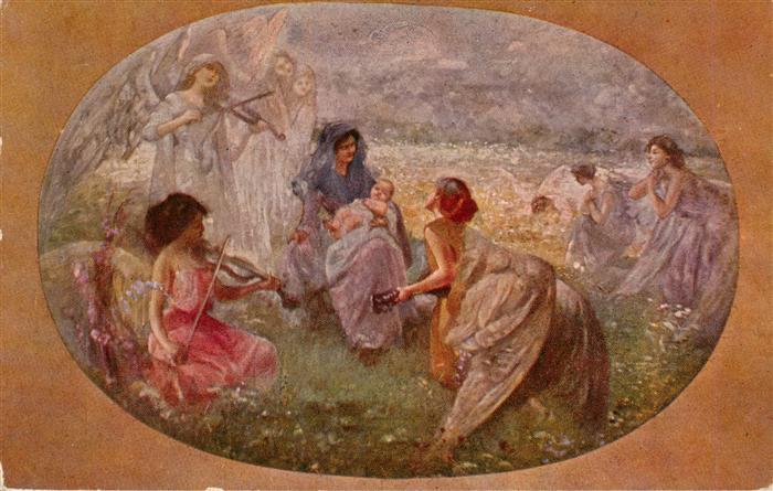 Sorio E. Kuenstlerkarte Nr. 2621 Natale Frau Kind Engeln
