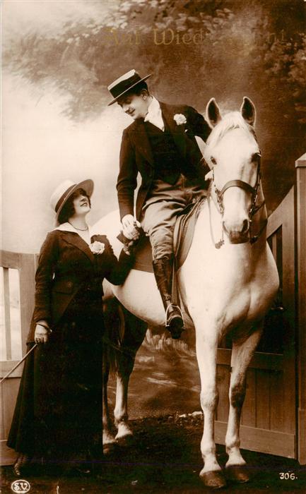 Foto SV Nr. 306 Auf Wiedersehen Frau Mann Pferd
